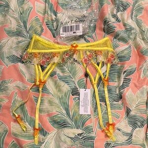 Yellow and Orange Lingerie Garter Belt